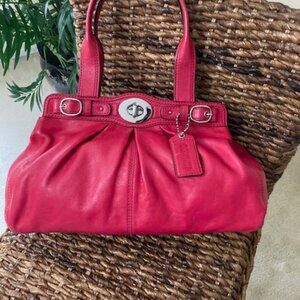 Coach Garnet Leather Handbag Pink